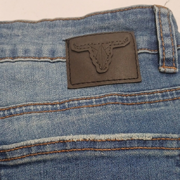 L&B Blue Flare Wide Leg Jeans Sz 12 Gentle Used High Rise Flare - Picture 5 of 11